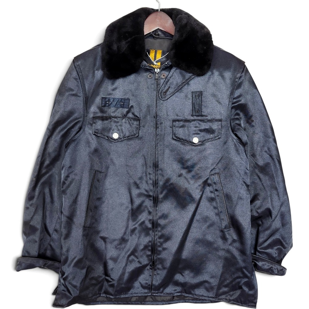 VTG 70s 80s Aggressor Jacket 42R Fur Collar Bomber Coat Hooded Union Workwear
